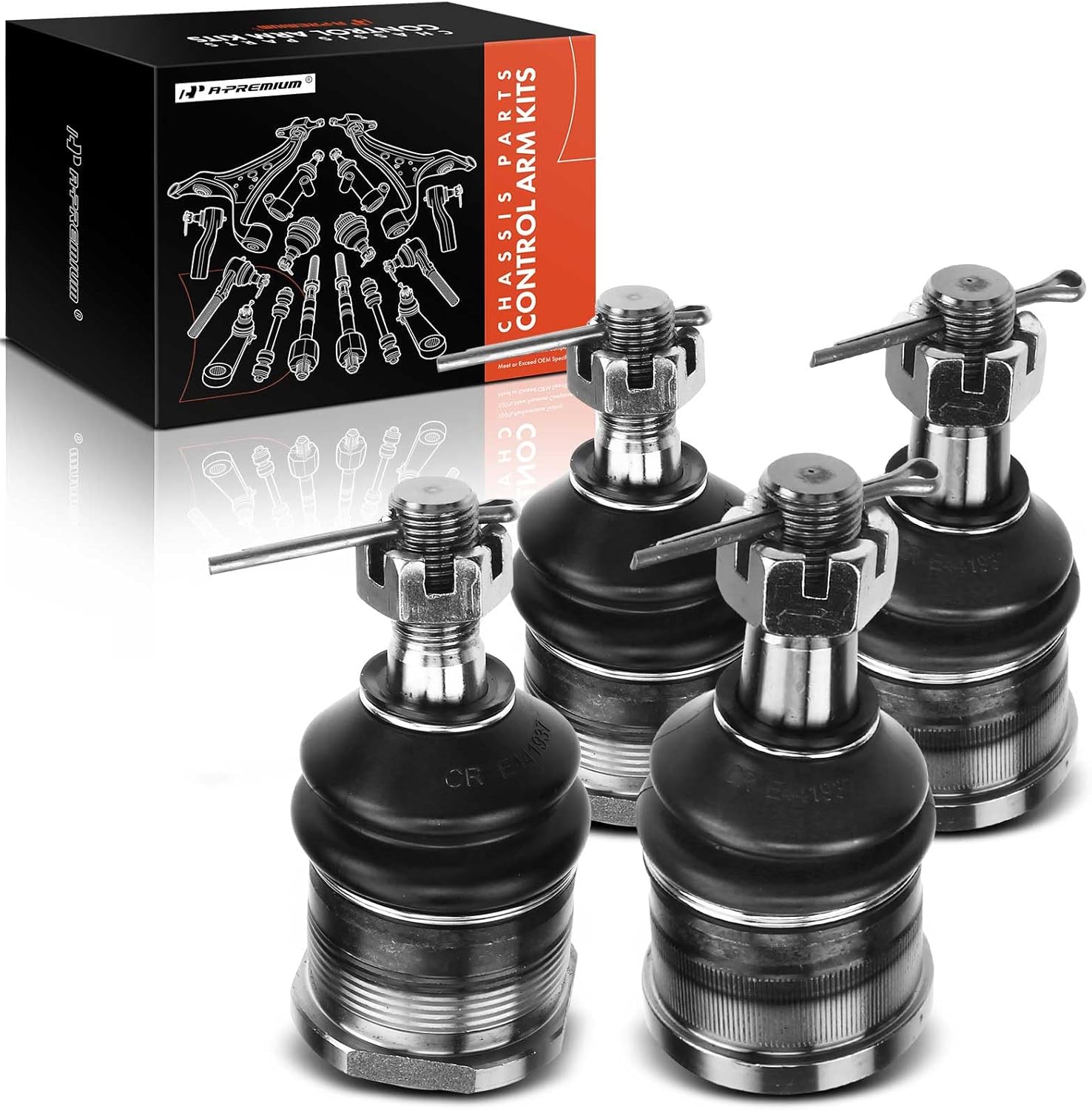A-Premium Set of 4, Front Upper & Lower Ball Joints Kit, Compatible with Chrysler Town & Country Imperial New Yorker Newport Dodge Dakota D100 Pickup Ram 1500 Van Ramcharger Plymouth Fury Trailduster