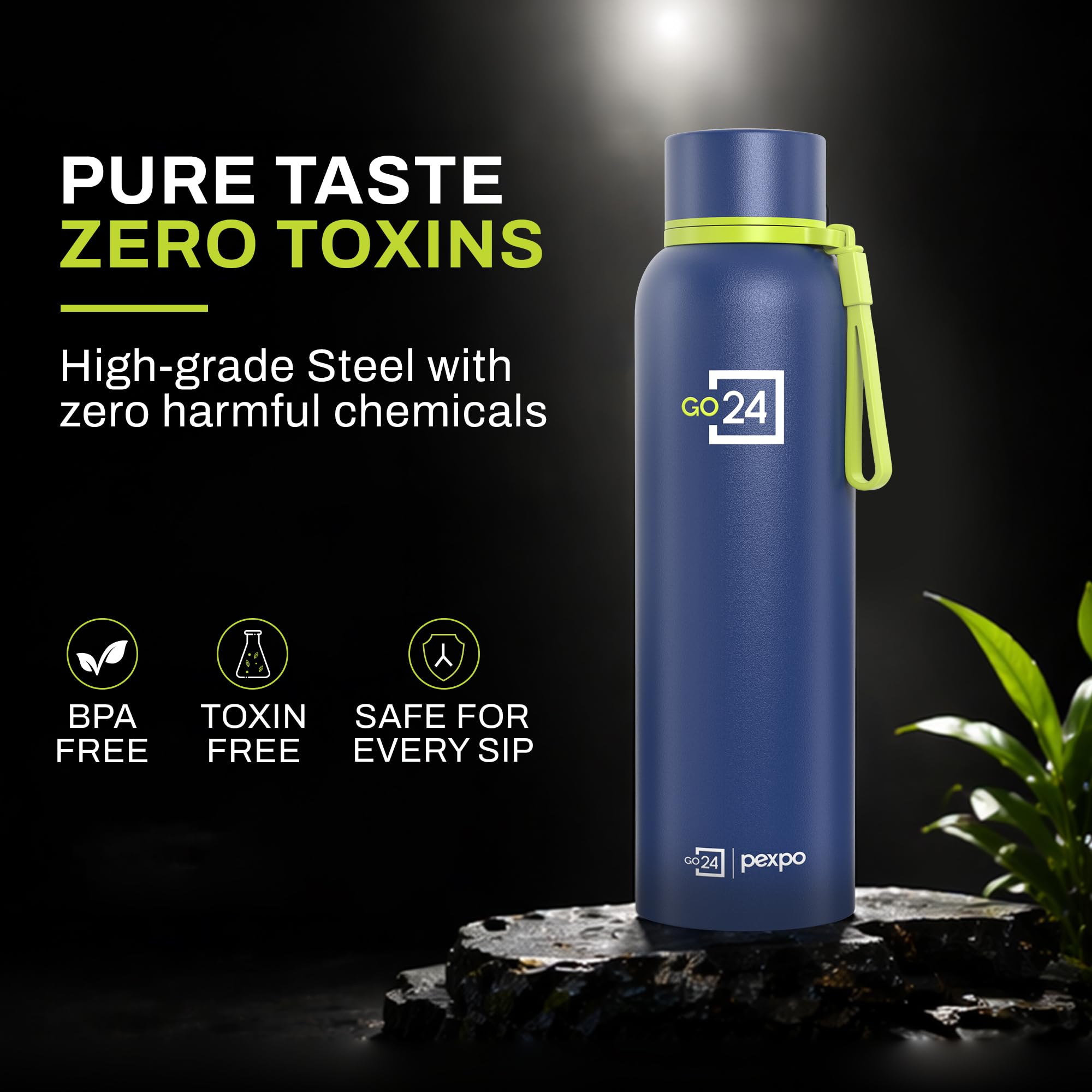 Go24 pexpo Stainless Steel Water Bottle 1 LTR | Thermosteel Flask — Amazon image 8