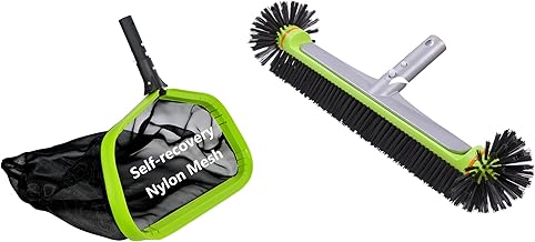 Round Pool Brush and Professional Pool Leaf Skimmer Net