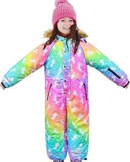 Girls One Piece Snowsuits for Kids Snow Suits, Children Waterproof Ski jumpsuit Toddler Girls Overalls Ski Suits