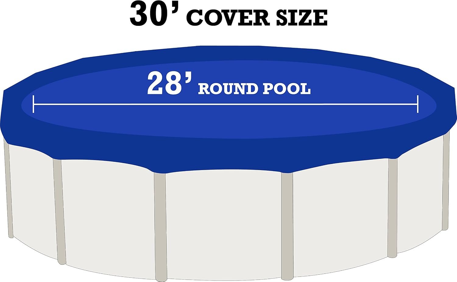 Yard Guard Skirted Blue/Black Reversible Winter Cover with 2-Foot Overlap for 28-Foot Round Above-Ground Swimming Pools