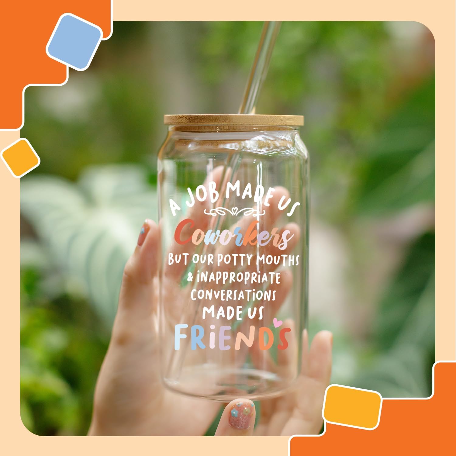 NewEleven Gifts For Friends – Work Bestie Presents For Women Friends - Appreciation Gifts For Coworkers, Unique Present Ideas For Coworker Leaving, Farewell Party – 16 Oz Coffee Glass - Image 6
