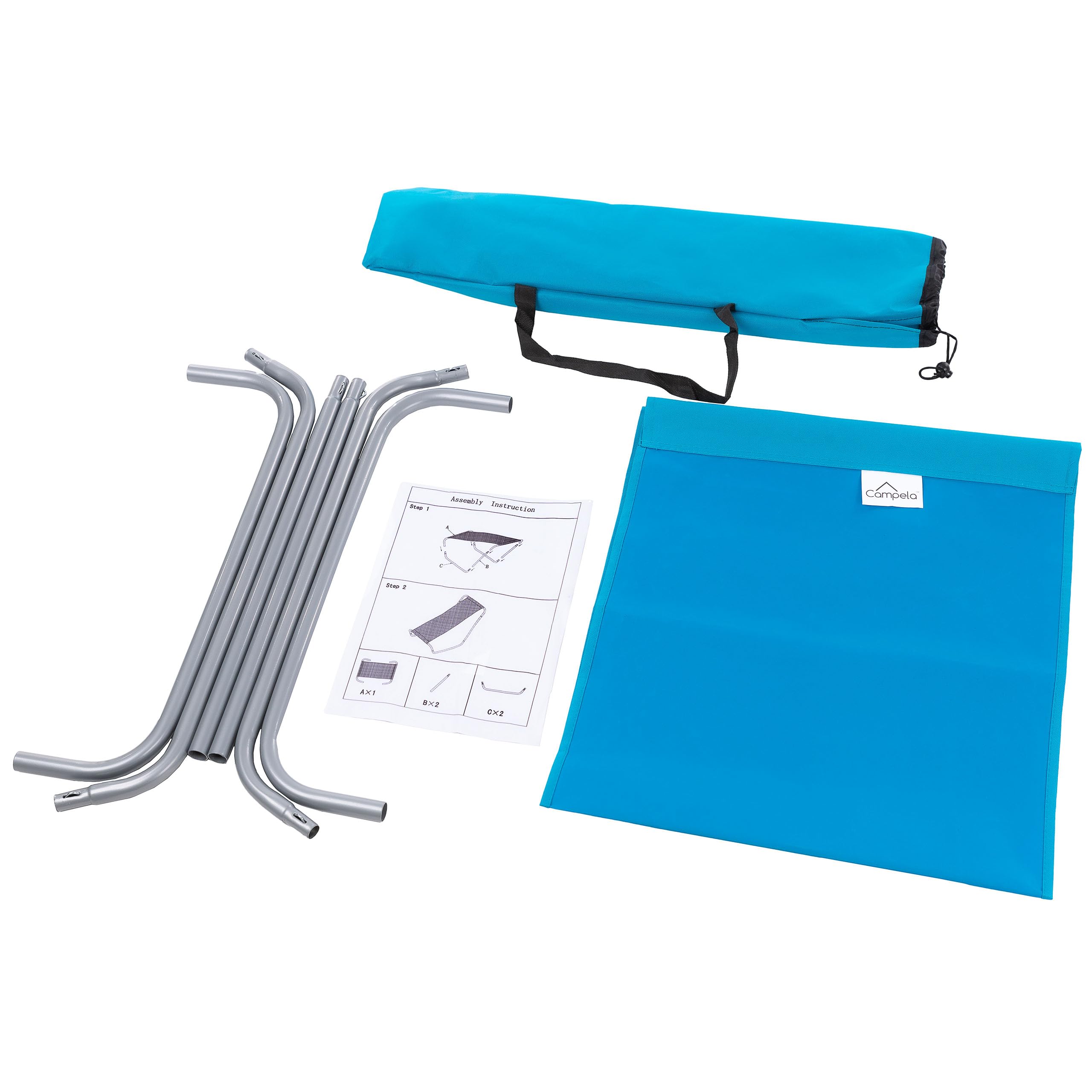 Sedia a Sdraio da Spiaggia Pieghevole – Oxford 600D Impermeabile & Ultraleggera – Per Mare, Giardino, Campeggio – Telaio Acciaio 19 mm con Borsa – Portata 90 kg – Blu