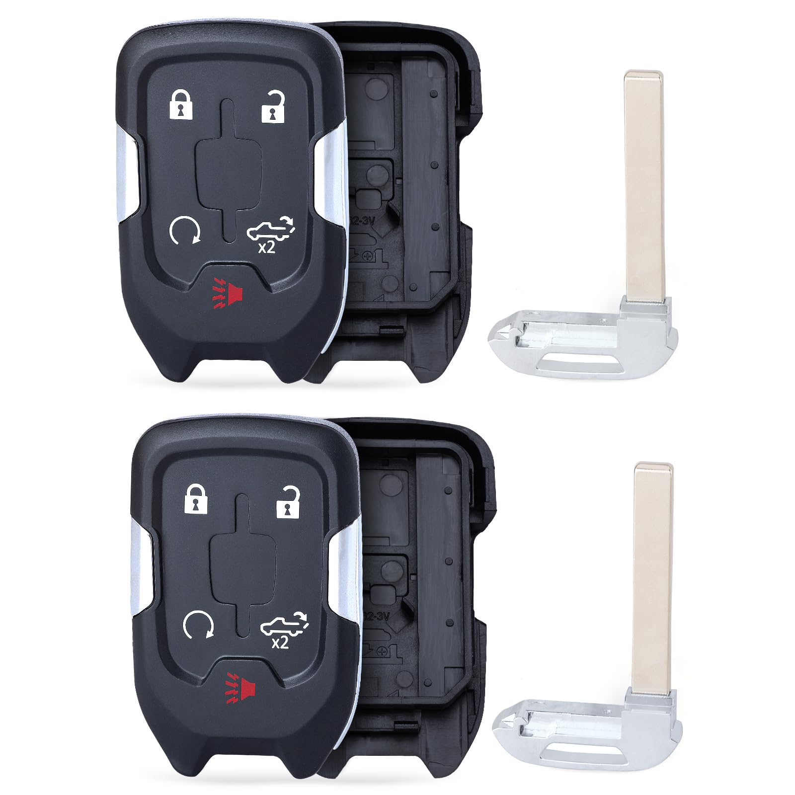 Keymall Pokrowiec na kluczyki samochodowe obudowa zamiennik do GMC Sierra 2019 2020 2021 do Chevy Silverado 2019 2020 HYQ1EA HYQ1ES 5 przycisków, tylko obudowa kluczyka (2)