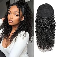 Vista 32 de Extensiones de Cola de Caballo de Cabello Humano Liso con Clip, 100% Cabello Brasileño Sin Procesar con Correa Mágica que se Envuelve Alrededor