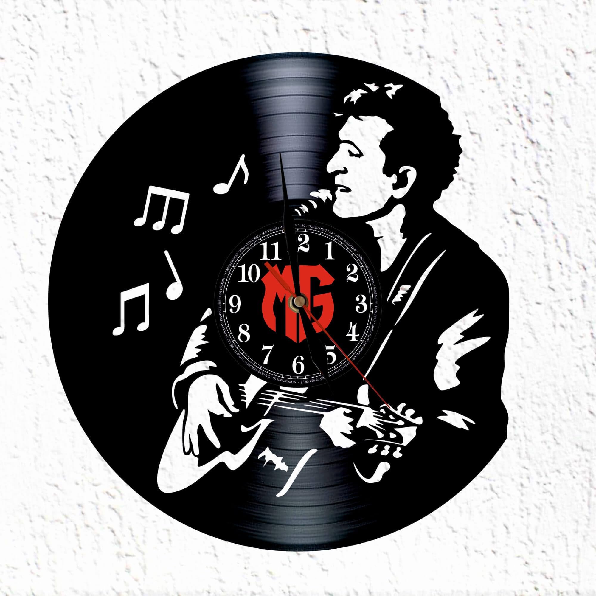 Horloge murale à disque en vinyle Manuel García chanteur compositeur espagnol de salon