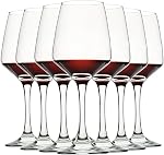 C CREST Ensemble de verres à vin 8, 12oz, Verres sans plomb, transparents et durables