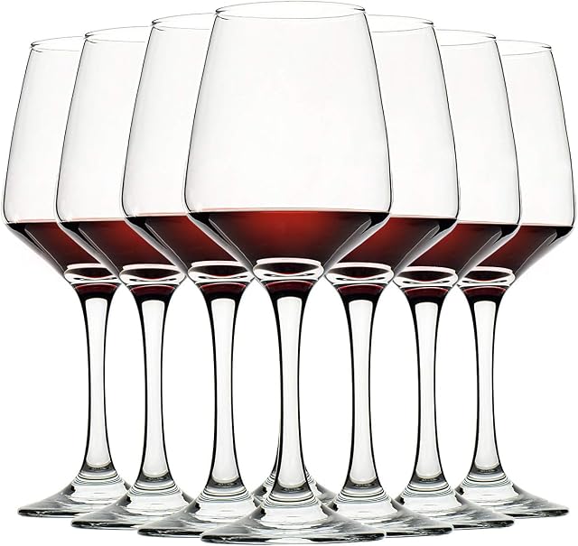 C CREST Ensemble de verres à vin 8, 12oz, Verres sans plomb, transparents et durables