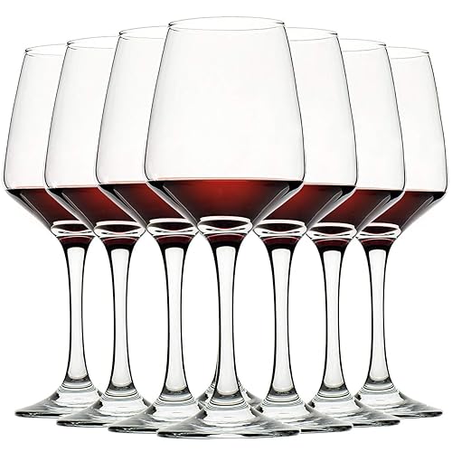 C CREST Wine Glasses Set of 8, 12oz, Lead-free, Clear, Durable Glassware - 12 Ounces