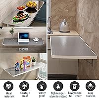 Vista 3 de Escritorio flotante plegable, escritorio montado en la pared, banco de trabajo plegable montado en la pared, mesa plegable montada en la pared, mesa