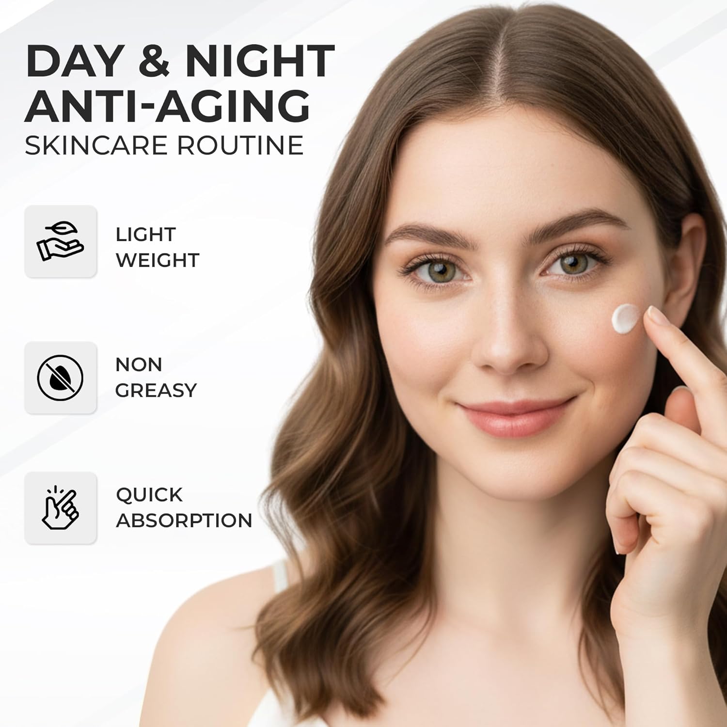 Retinol Collagen Day & Night Cream with 7% Hyaluronic Acid & Vitamins A B C E | Anti-Aging Face Moisturizer for Wrinkles, Fine Lines & Firm Skin | Hydrating & Brightening Cream 50ml - Image 2