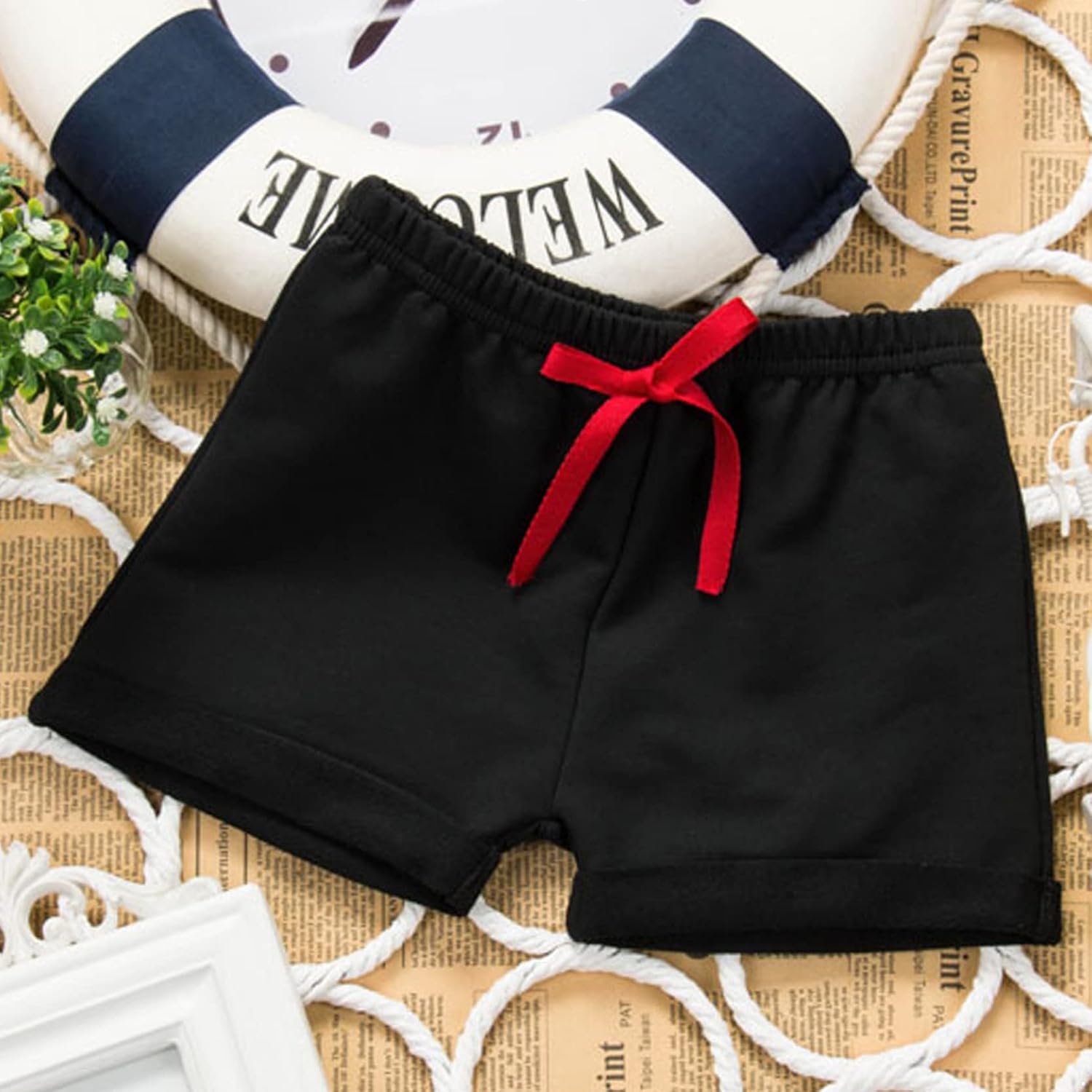 Kids Baby Boys Girls Drawstring Shorts Pants Casual Sports Loose Bottoms