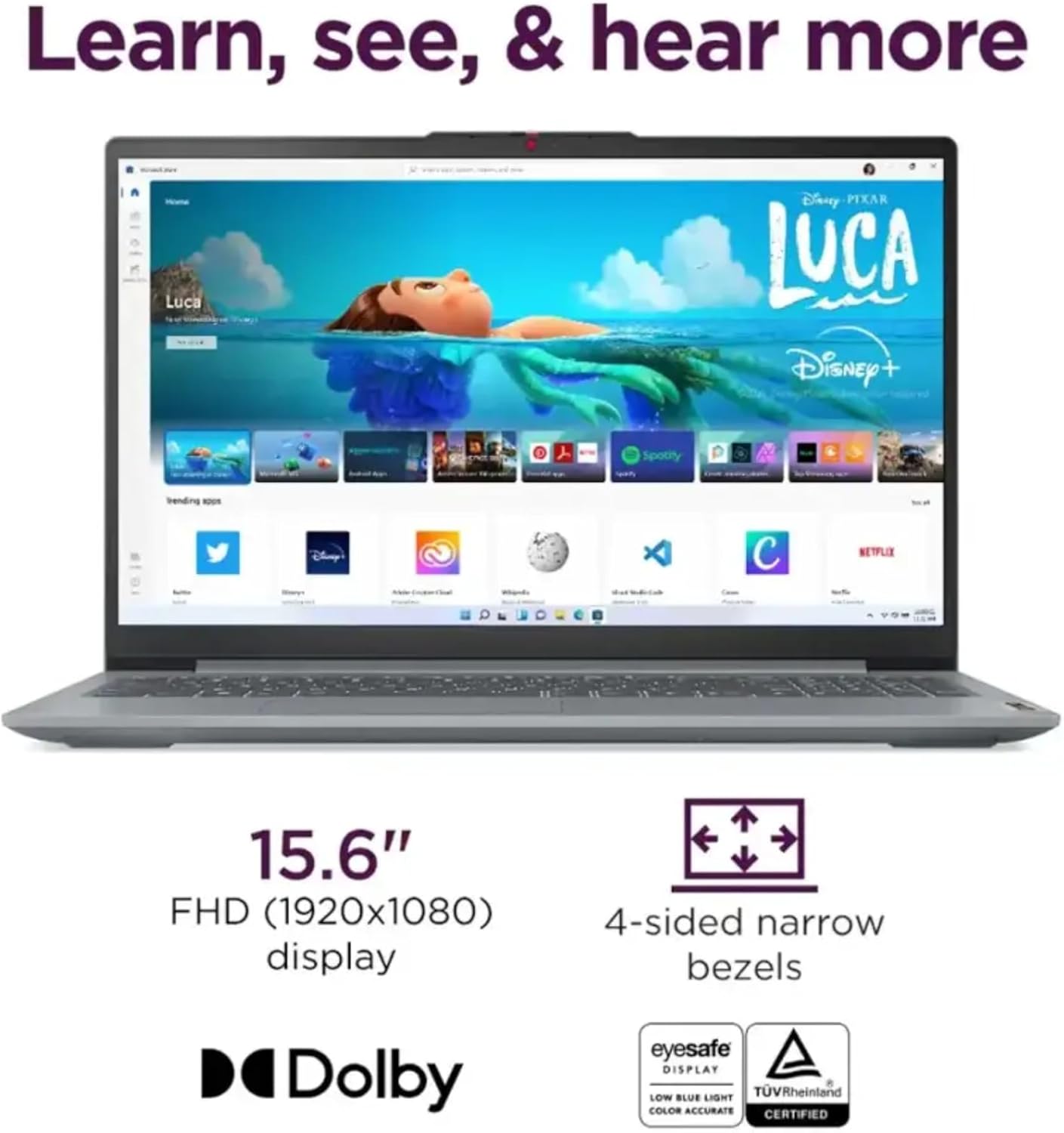 Lenovo IdeaPad Slim 3 with Backlit Keyboard • AMD AI-Enhanced Ryzen 5 (Outperforms Intel i7-1255U) • 16GB RAM • 512GB SSD • Type-C • Windows 11 Pro • Lifetime Office 365 for The Web • No Mouse 16GB RAM | 512GB SSD image 5 of 9 B0DQTGZ6P8