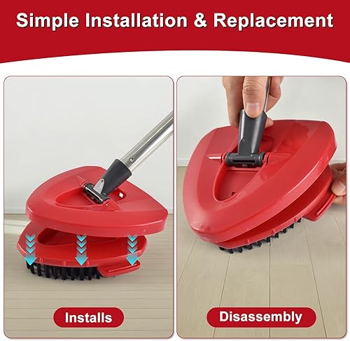 Miniatura 3 de Cabezal de fregona, cabezal de fregado compatible con el sistema O Cedar Easywring de 1 tanque, 2 piezas de cepillo de trapeador giratorio con 1