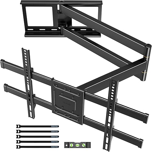 Miniatura 8 de Soporte de pared para TV de carga pesada con brazo extra largo extensible para televisores de 60–110 pulgadas, soporta hasta 125 kg, soporte de