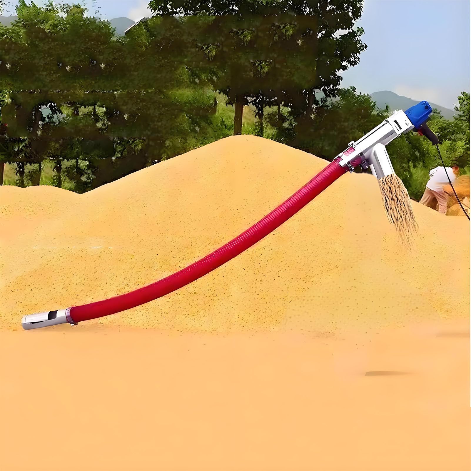 Caibendss Multi-Purpose Grain Vacuum Conveyor, Portable Screw Feeder for Grains, Granules, Powder and Cement for Farm/Construction 150cm