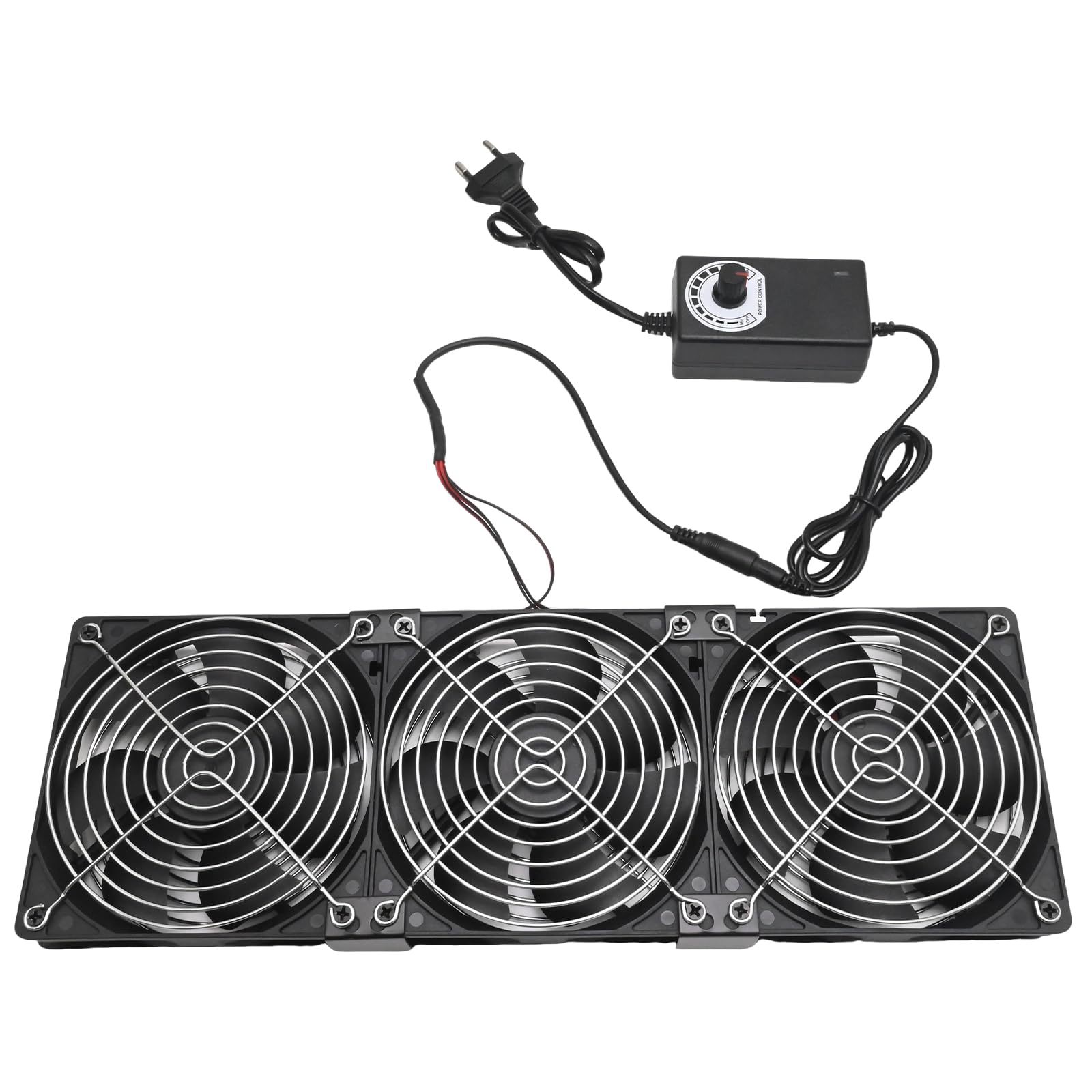 Hoypeyfiy Juego de 3 ventiladores de PC de 120 mm con regulación de velocidad, ventilador axial de 12 V/220 V con doble rodamiento de bolas y carcasa PBT, ventilador silencioso para ordenador de PC