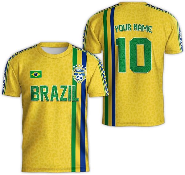 Personalized Brazilian Jersey Soccer 2024, Custom Name Brazil Soccer Jersey, Customized Brasil Soccer Jersey for Men