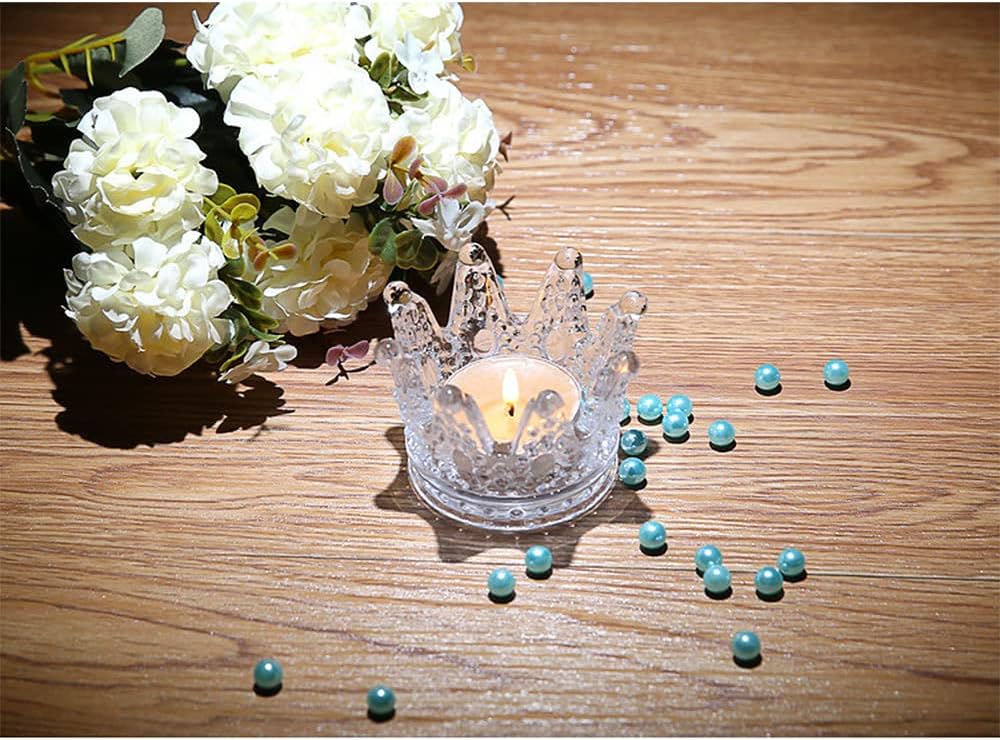 GOLDEAL 24 Pcs Clear Crown Glass Tealight Candle Holders,Votive Candle Holders Bulk,Candlestick for Wedding,Party,Dinner, Home Table Decorative.