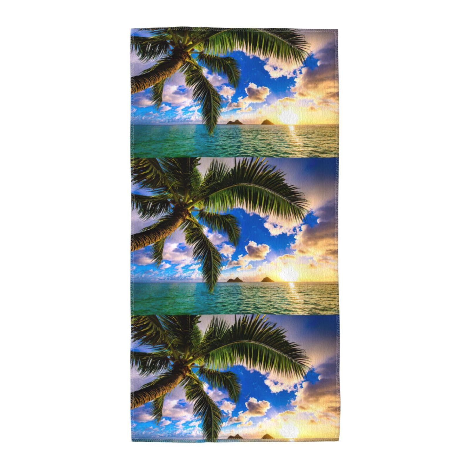 WYCZHY Beautiful Sunrise Ocean Printed Quick Dry Beach Towel For Camping Travel Vacation