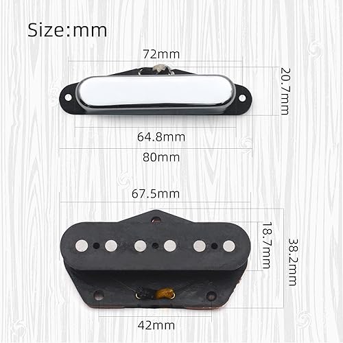 Miniatura 4 de MAXCHEER Alnico 5 Tele Bridge Pickup & Neck Pickup Compatible con Tele Telecaster Style Reemplazo de piezas de guitarra eléctrica