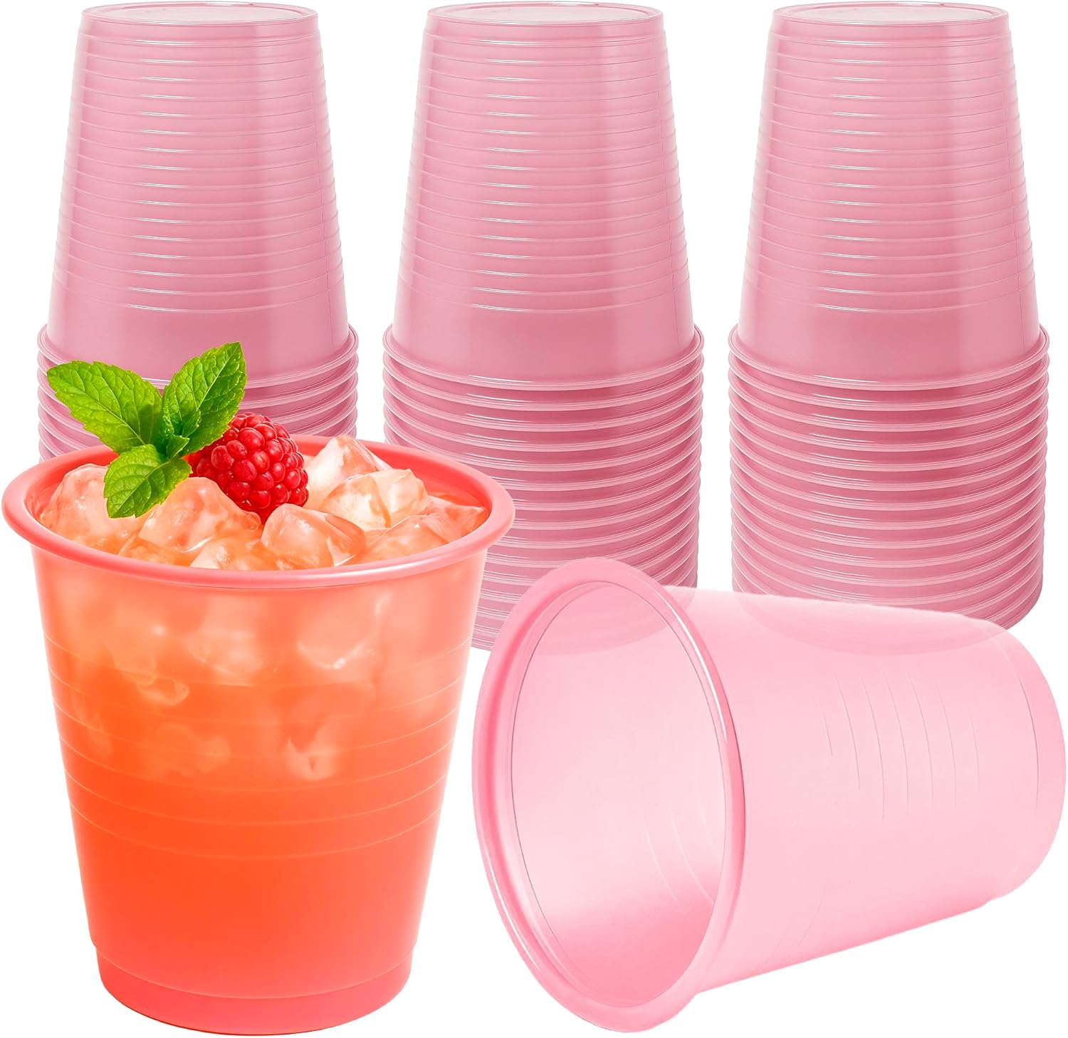 EZGOODZ Dusty Rose Plastic Cups for Party, 5 oz. Pack of 1000 Small Disposable Cup for Water. Durable Mouth Rinse Cups for Kids and Adults. Double-Coating Water Cup with Rolled Lip