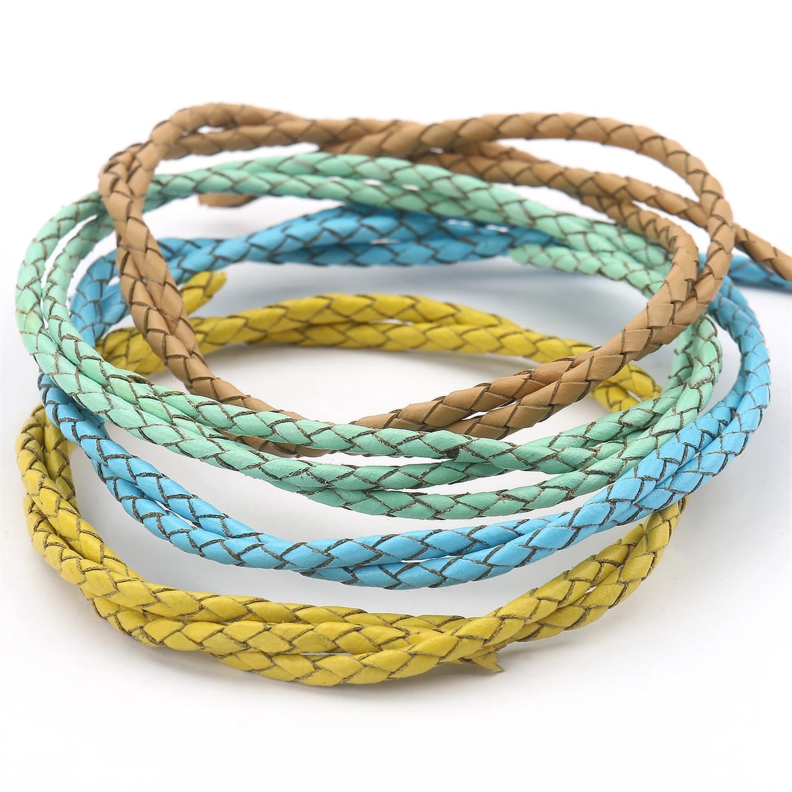 Cuerda trenzada de cuero PU for manualidades DIY