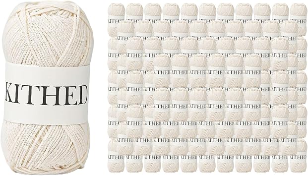 Cotton Yarn,10.5oz,526yard,3 Pack ,Soft Yarn for Crocheting and Knitting ((61) Milk White-45pack)