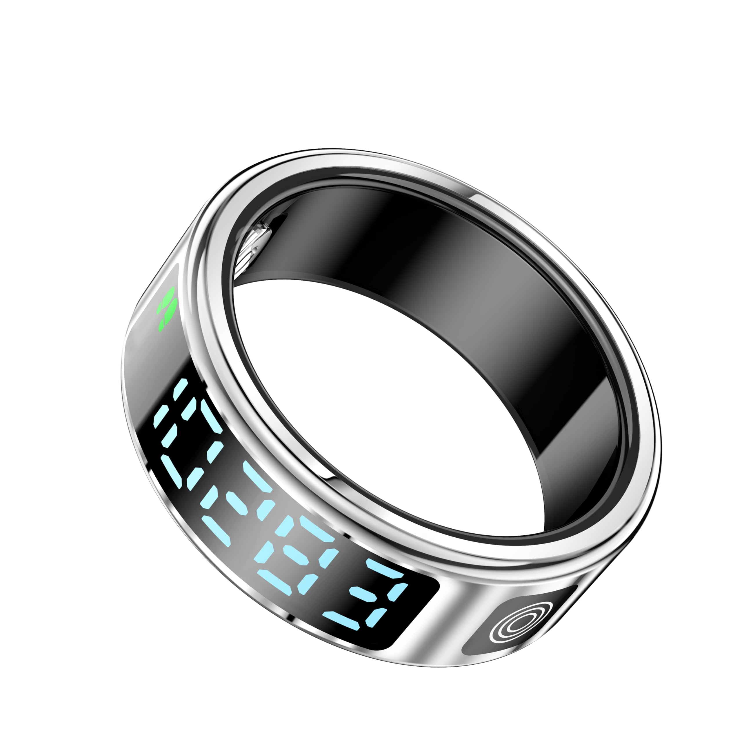 Beafon, Felixx SR21D Bague Intelligente avec écran LED, Bouton Tactile, Reconnaissance des gestes pour Applications, Argent, Taille 11 (64,6 mm), Suivi de Fitness, fréquence Cardiaque, Tissu Blush