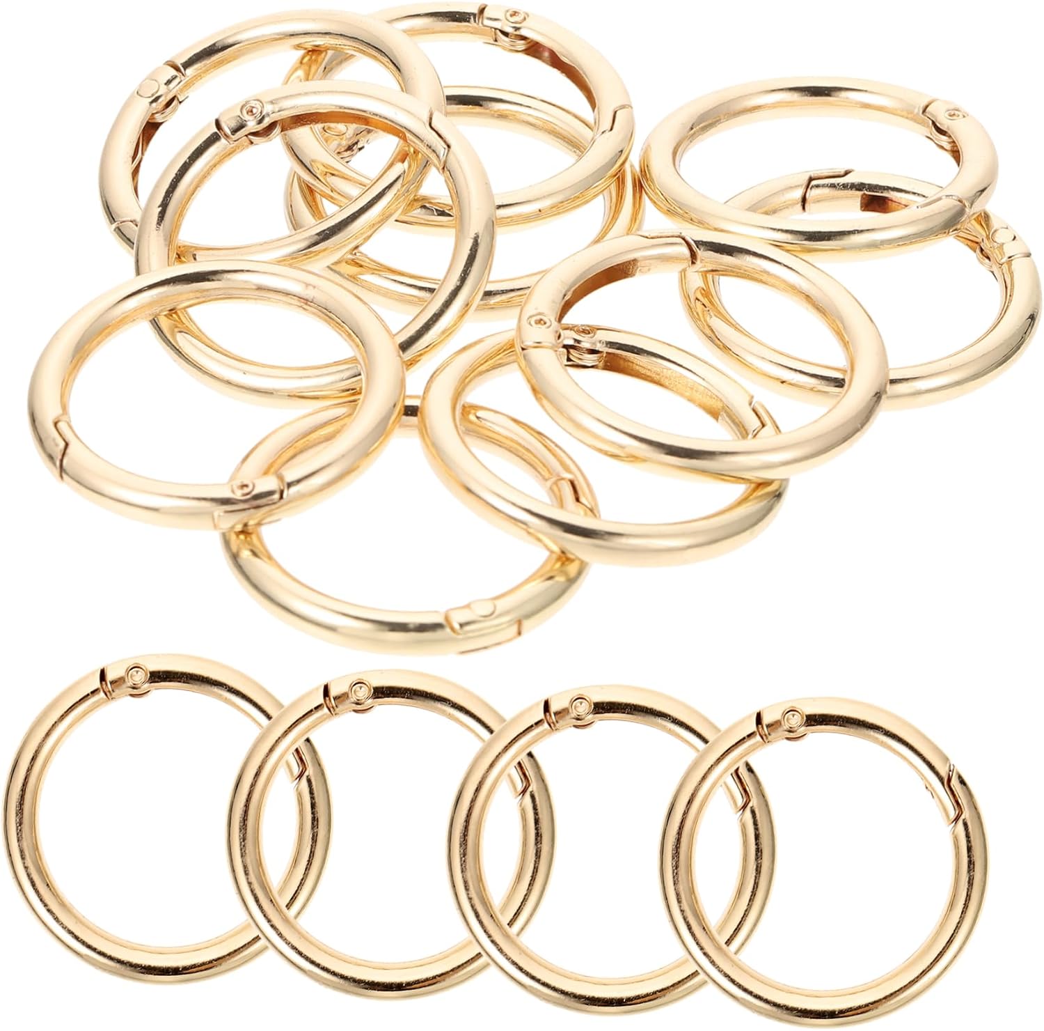 Golden Alloy Split Key Rings 10Pcs round Metal DIY Crafts