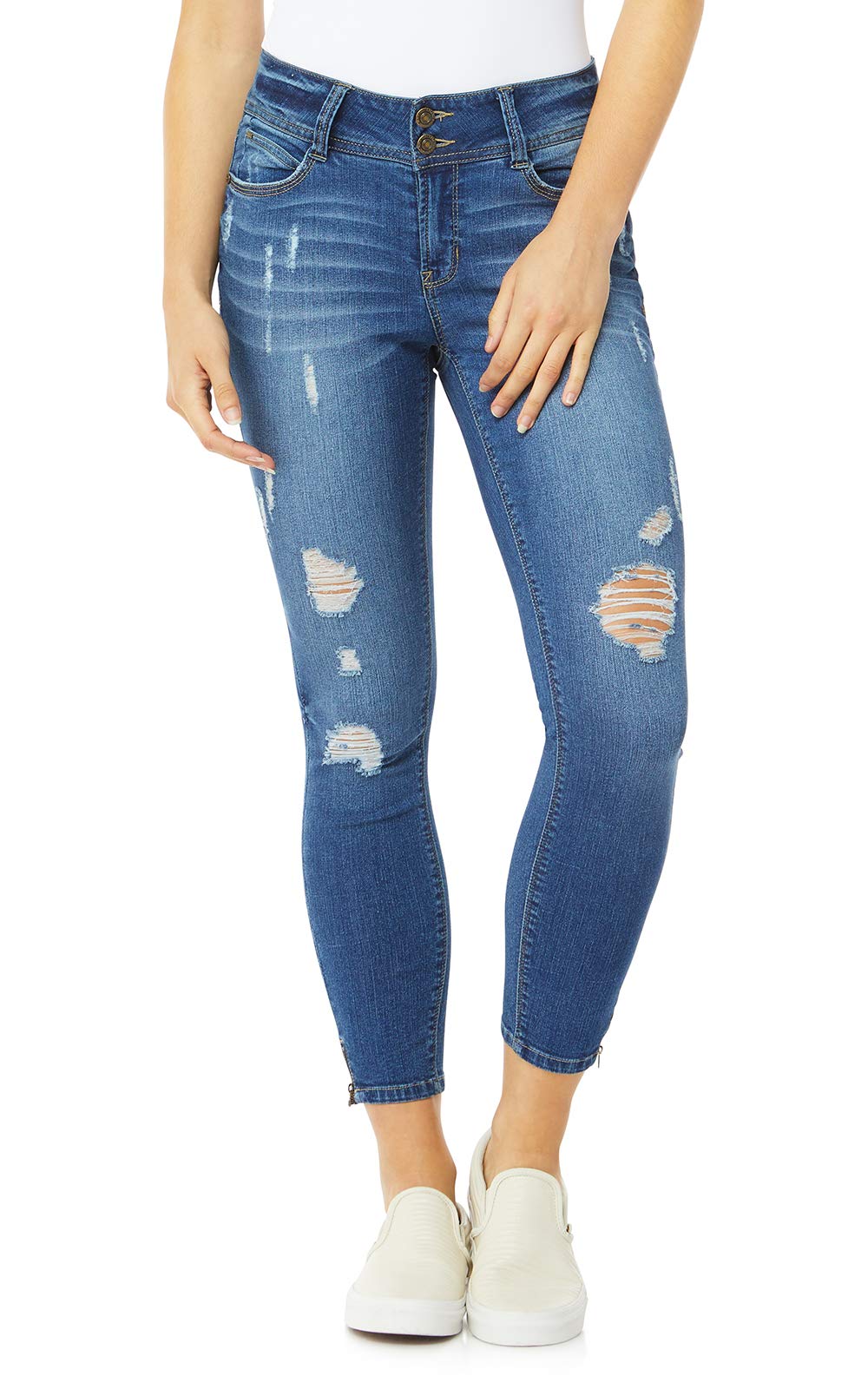1822 Denim Women's Curvy Rolled Ankle Skinny Jeans - Vintage Destructed, 27" Inseam, True To Size - View #5