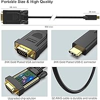 Vista 6 de BENFEI Cable USB C a VGA de 3 pies, cable USB tipo C a VGA compatible con Thunderbolt 34 con iPhone 15 ProMax, MacBook ProAir 2023, iPad Pro, iMac
