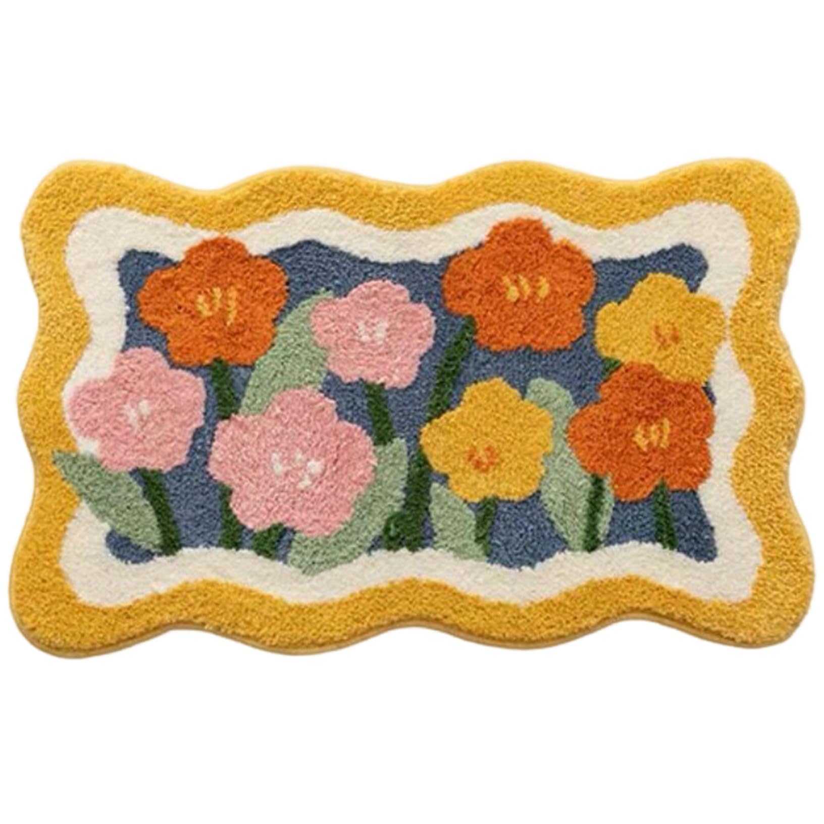 Tapis de bain floral en peluche haute densité : l'élégance textile pour votre salle d'eau