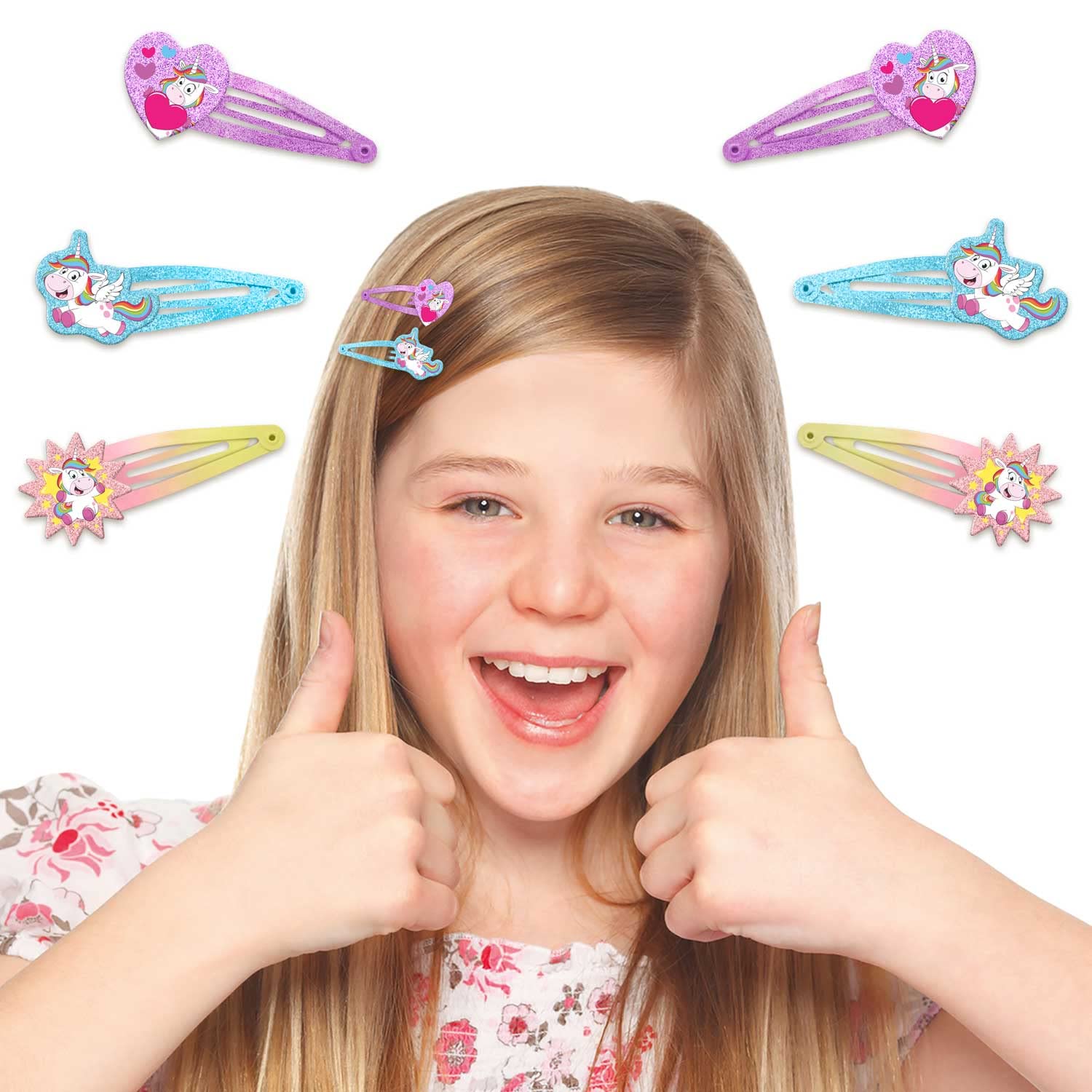 CRAZE Akcesoria Unicorn Hair Clips zestaw 6 spinek do włosów biżuteria dla dziewcząt ze słodkimi motywami jednorożca 36563