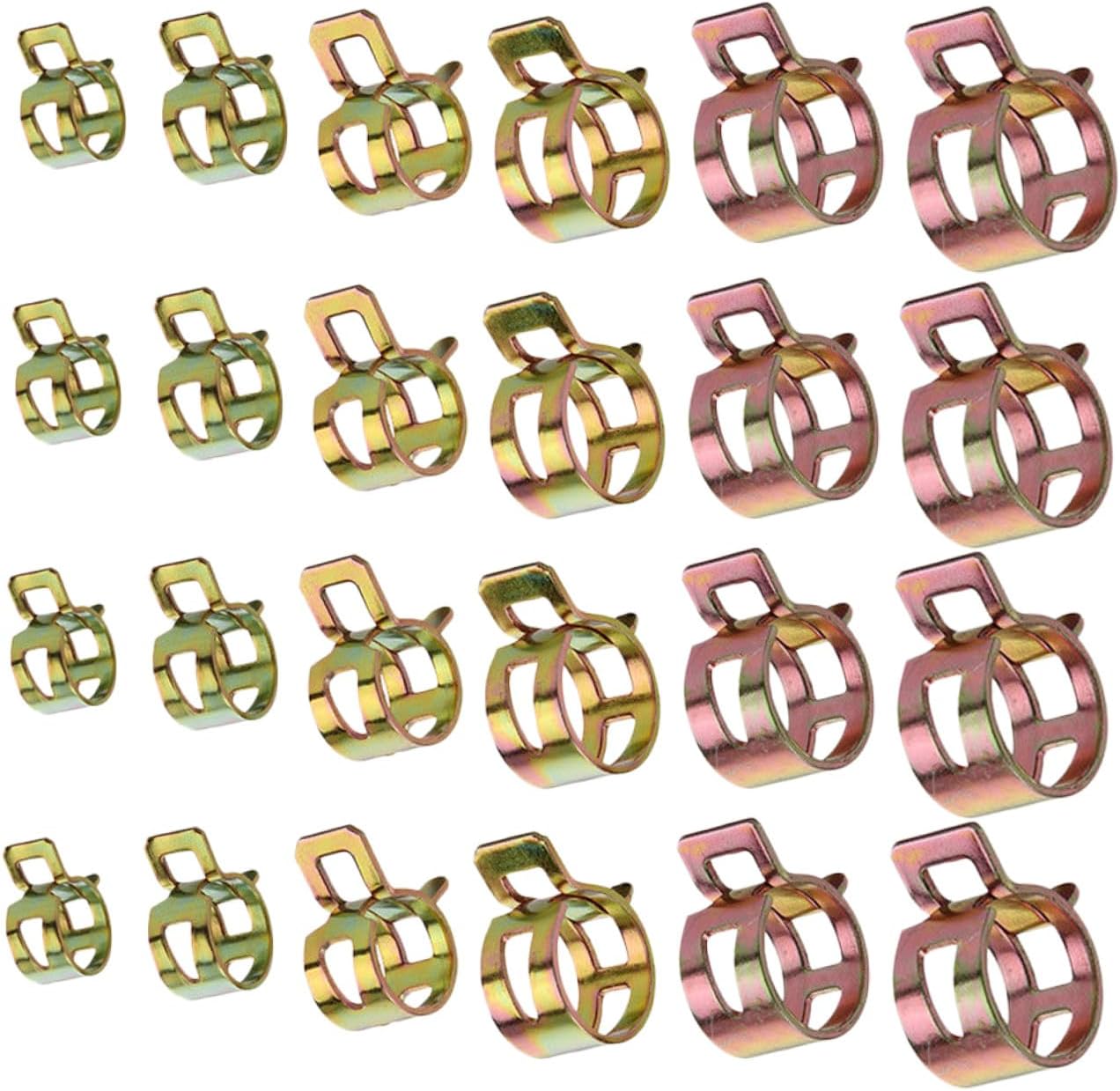 60PCS Zinc Plated Gasoline Hose Clamps Spring Clips with Storage Case High Strength Fuel Line Clips for Automotive Fluid Hoses