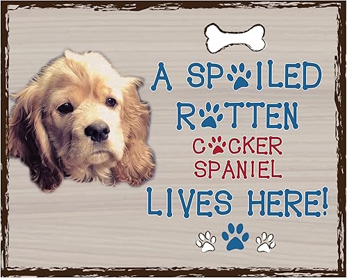 Cocker Spaniel Lives Here - Funny Animal Wall Art Decor, Cocker Spaniel Wall Art Pet Print is Perfect for Home, Kitchen, Cave, Bar & Garage Decor,