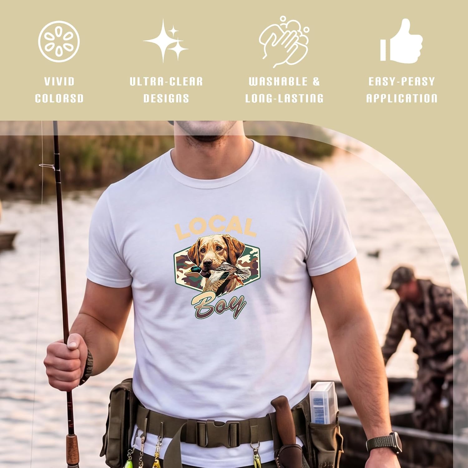 Dazoratix DTF Transfers Ready to Press - 20 Sheets Hunting Dogs Local Southern Boy Iron on Patches Heat Stickers Vinyl Decals for T Shirts Clothing Pillow Bag Hoodies DIY Crafts Appliques Decorations