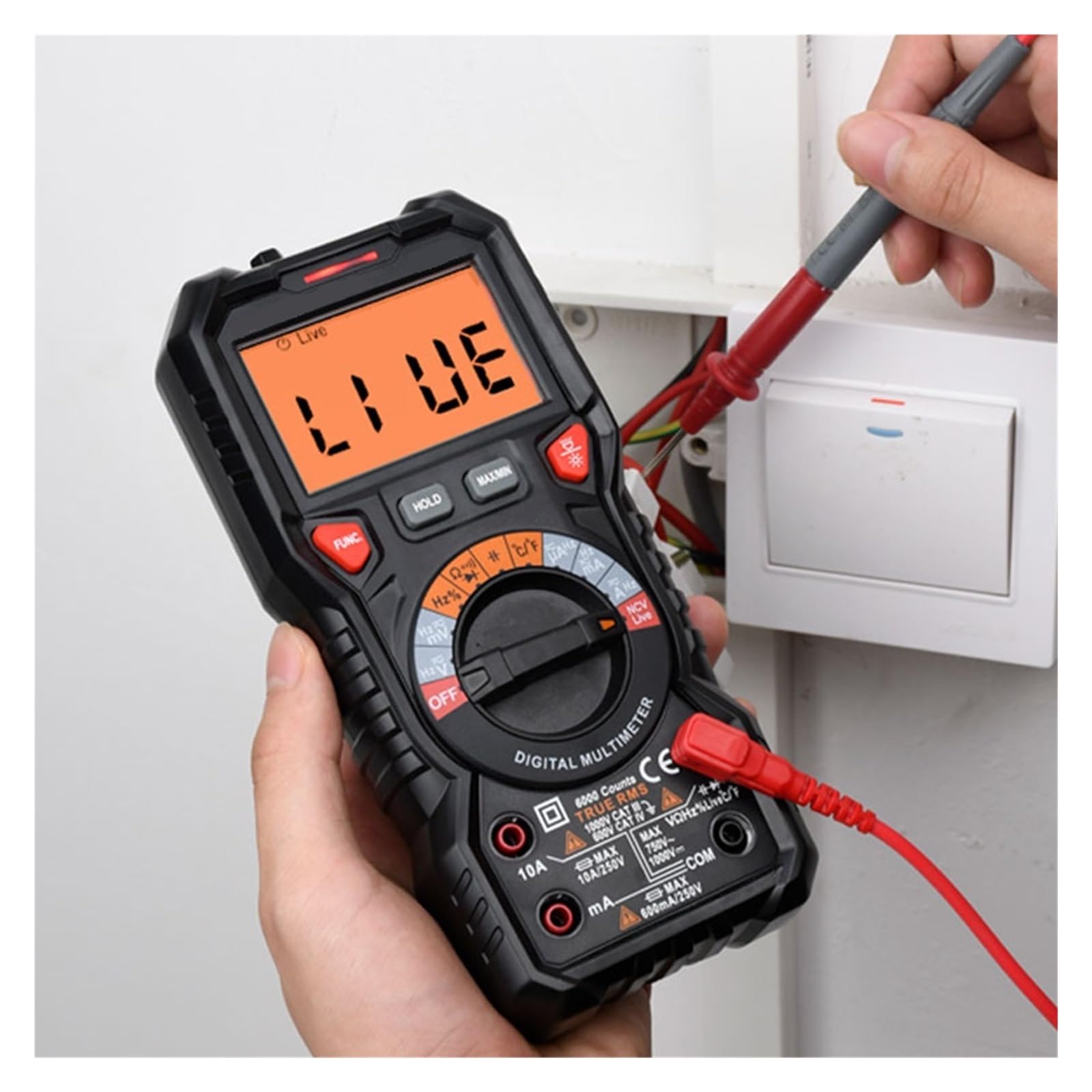 Multimetr Cyfrowy 20000 Zlicza True NCV Multimetry Tester Próbnik Elektroniczny Voltimetro Miernik Pojemności Szybko Dokładnie Łatwy Odczyt(118A)