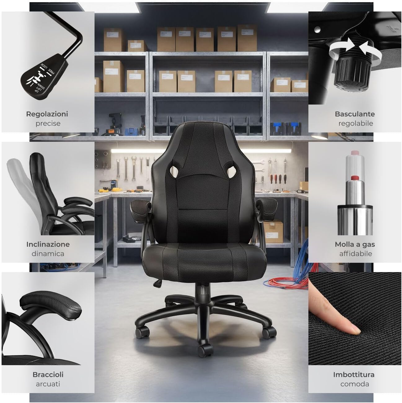 « Sedia da Ufficio Ergonomica - Sedia gaming - Immagine 6
