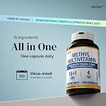 Herba Methylated Multivitamin with 500mg TMG & Methylated B Complex - 120 Capsules | 15 in 1 Formula | B Complex Vitamins for Women & Men including Methyl Folate Supplement | Vegan | Made in Canada