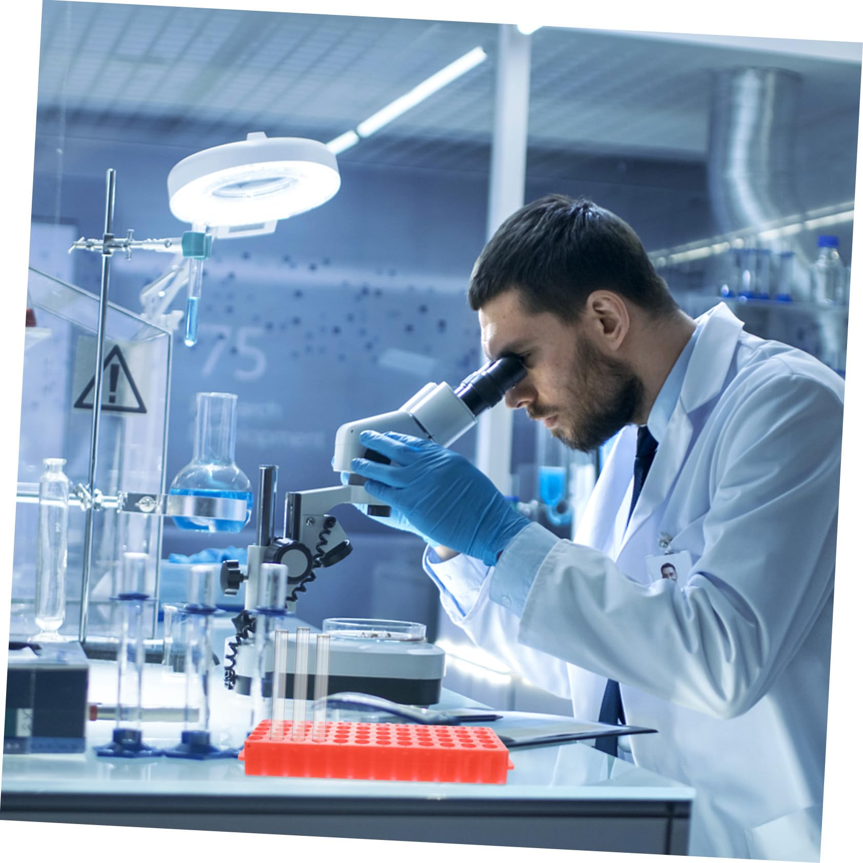 MAGICLULU Gradilla Agujeros Centrífuga de Laboratorio de Tubos 60 Doble Cara 2 Piezas Soporte para Tubos de 0,5ml y 1,5ml Material Pp para Experimentos Científicos