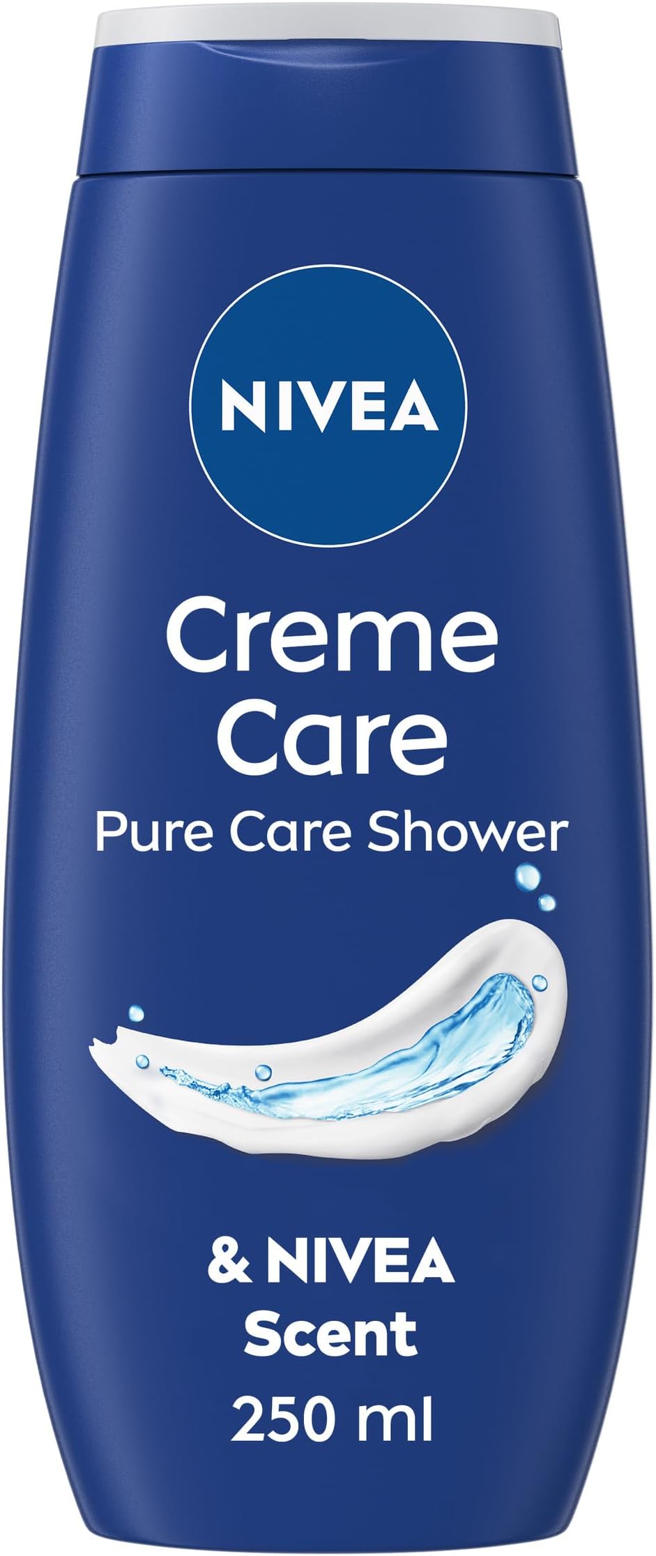 NIVEA Crème Care Shower Cream (250 ml) Caring Shower Body Cream Enriched with Almond Oil, Moisturising Shower Gel Body Wash with Vitamin C, E