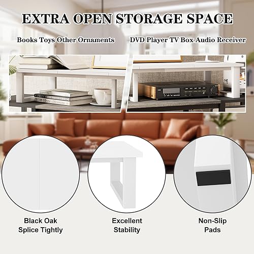 Miniatura 4 de aboxoo Elevador de TV de 45 pulgadas para TV de 32 a 60 pulgadas, estante elevador de TV, elevador de soporte de TV de mesa, mesa de monitor de