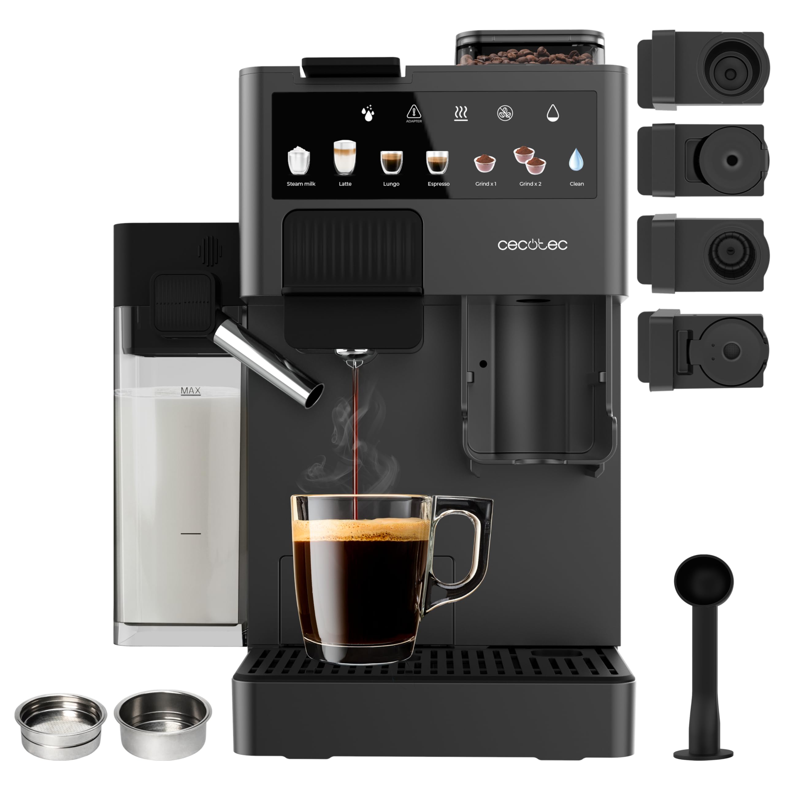 Cecotec Freestyle Grind & Latte, multi-capsules, 20 bars, moulin intégré
