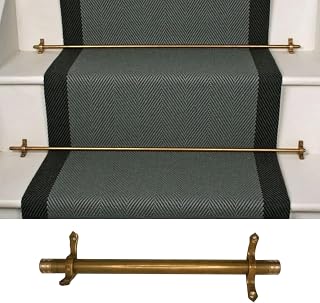 Stair Carpet Clips with Hollow Rod - Minimalist Rug Brackets for Secure Stairway, Anti-Slip Design to Prevent Rug Slippage, Ideal for Home & Office Use,80cm/32in(10pcs)