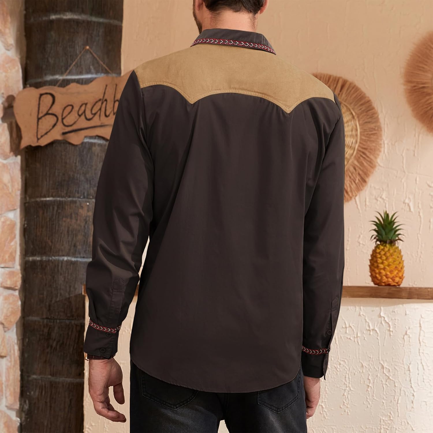 American Trends Mens Western Shirts Long Sleeve Cowboy Shirts for Men Casual Button Down Shirts Country Shirt - Image 6