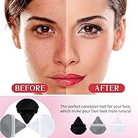 Vista 5 de Meanplan 90 esponjas de maquillaje con forma de triángulo suave, con correa, licuadoras y esponjas de maquillaje, base cosmética, herramienta