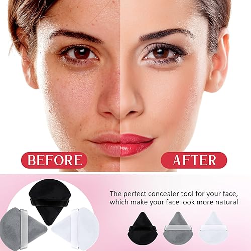 Miniatura 5 de Meanplan 90 esponjas de maquillaje con forma de triángulo suave, con correa, licuadoras y esponjas de maquillaje, base cosmética, herramienta de