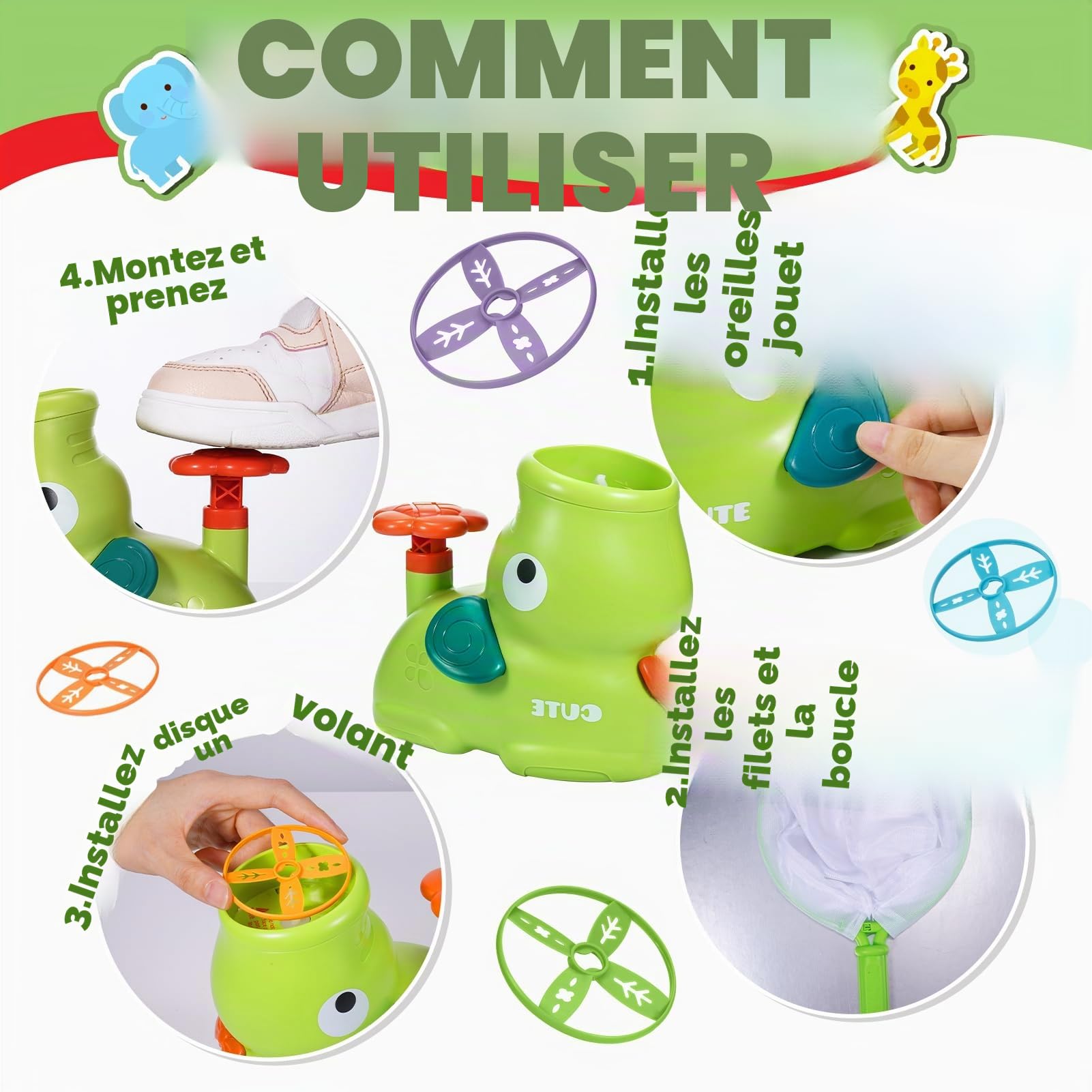Adeokay jouets 2-8 ans: frisbee et jeux 3-8 ans, cerf-volant 3-9 ans, cadeaux d'anniversaire extérieurs