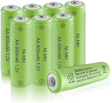 JINTION Ni-MH AA Rechargeable Batteries, Double A High Capacity 1.2V 800mAh Solar Battery for Outdoor Solar Garden Lights Lanterns, 8 Pack